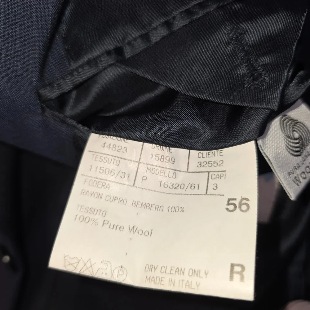 Canali Proposta 46R Mens Blue Wool Suit Jacket Blazer Made in Italy